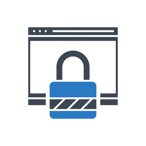 Web Security Vector Glyph Icono — Archivo Imágenes Vectoriales