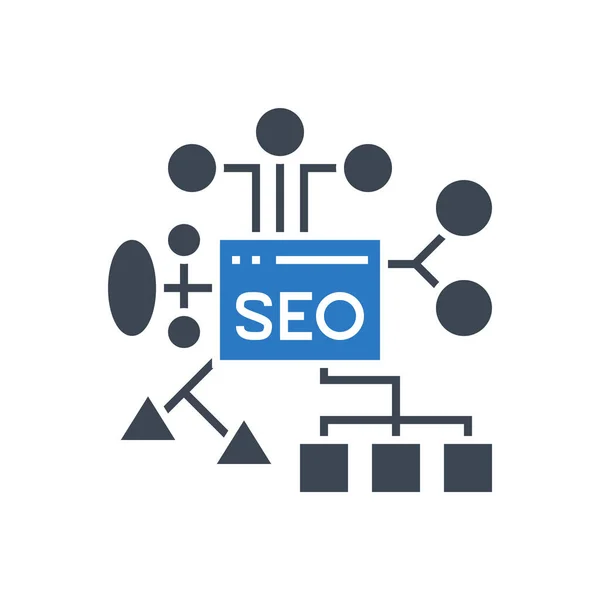 SEO Planing Vector Glyph Icoon — Stockvector