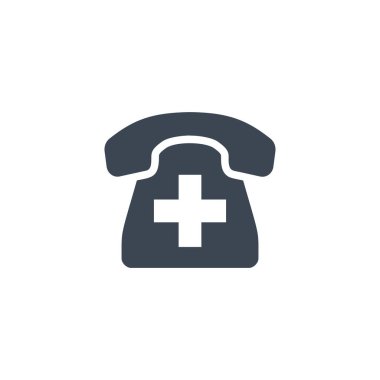 Acil Telefon ile ilgili vektör simgesi.