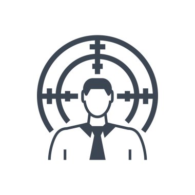 Hedef Seyirci Vektör Kabartma Simgesi