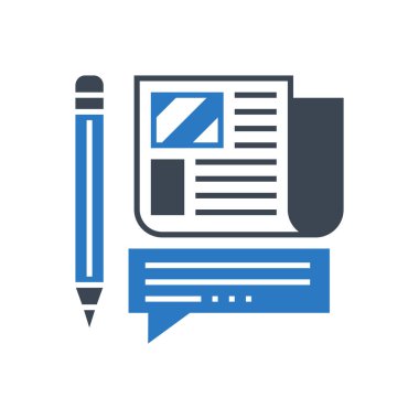 Basın Açıklama Vektörü Glyph Simgesi