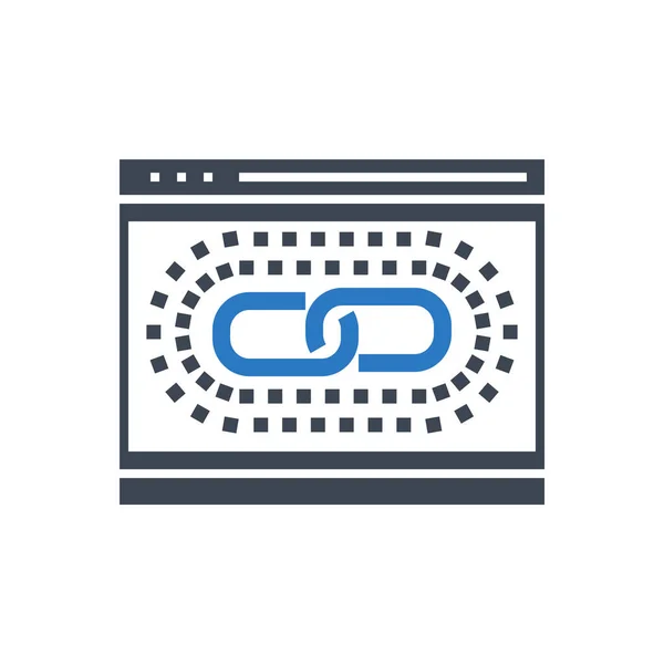 Web Link Optimization Vector Glyph Icon — Vetor de Stock