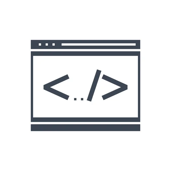 Línea de codificación Vector Glyph Icon — Vector de stock