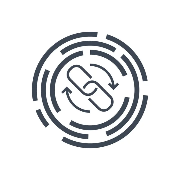 Backlinks Lijn Vector Glyph Icon — Stockvector