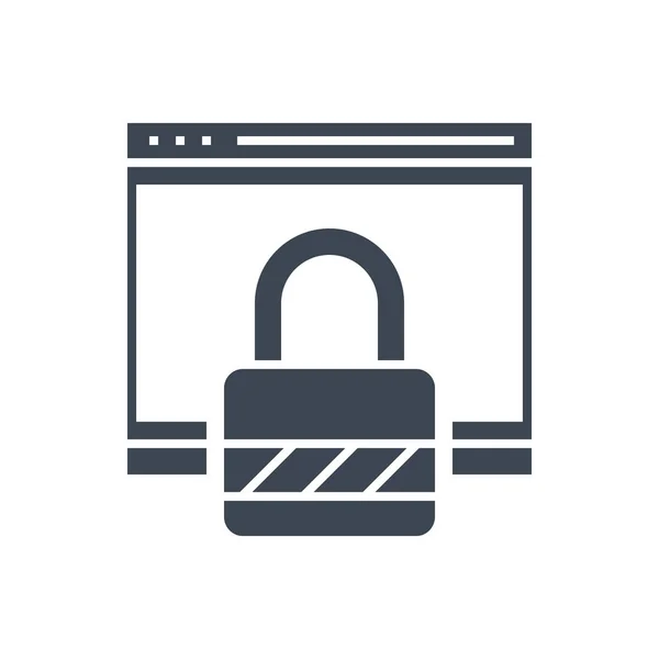 Icona glyph vettoriale di sicurezza web — Vettoriale Stock