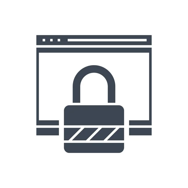 Web Security Vector Glyph Icono — Vector de stock