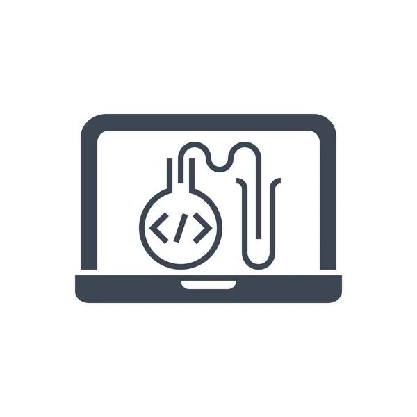 Pruebas de programación Vector Glyph Icon — Vector de stock