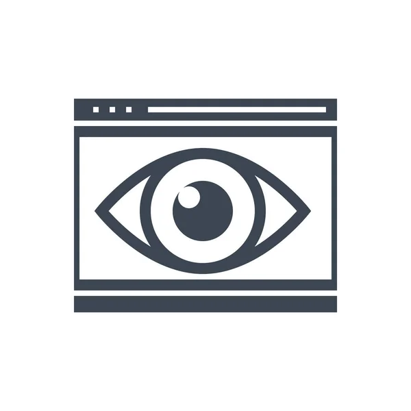 Icona glyph vettoriale di visibilità web — Vettoriale Stock