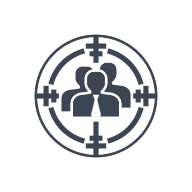 Hedef Seyirci Vektör Kabartma Simgesi