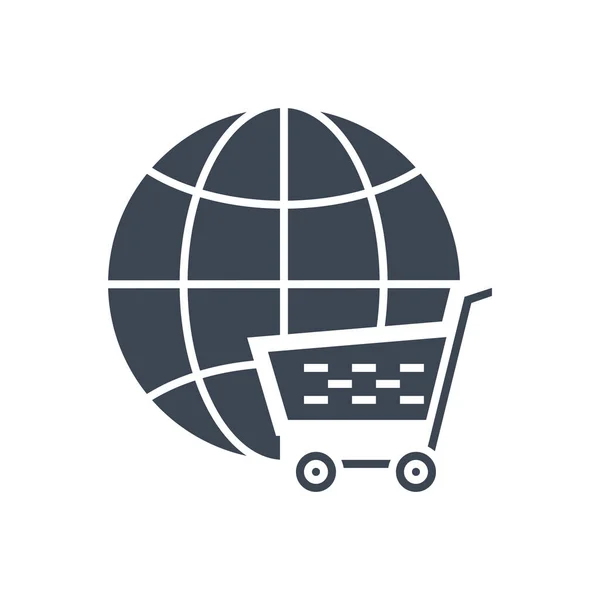 E-commerce Solución Vector Glyph Icon — Archivo Imágenes Vectoriales