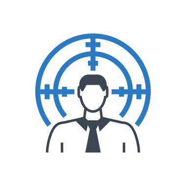 Hedef Seyirci Vektör Kabartma Simgesi