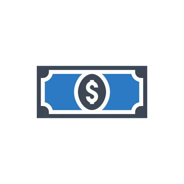 Dollar Vector Glyph Ikoon — Stockvector