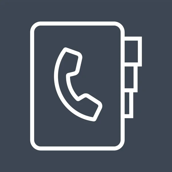 Contact Boek Thin Line Vector Icon — Stockvector