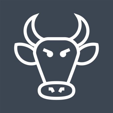 Boğa Pazarı İnce Çizgi Vektörü Simgesi