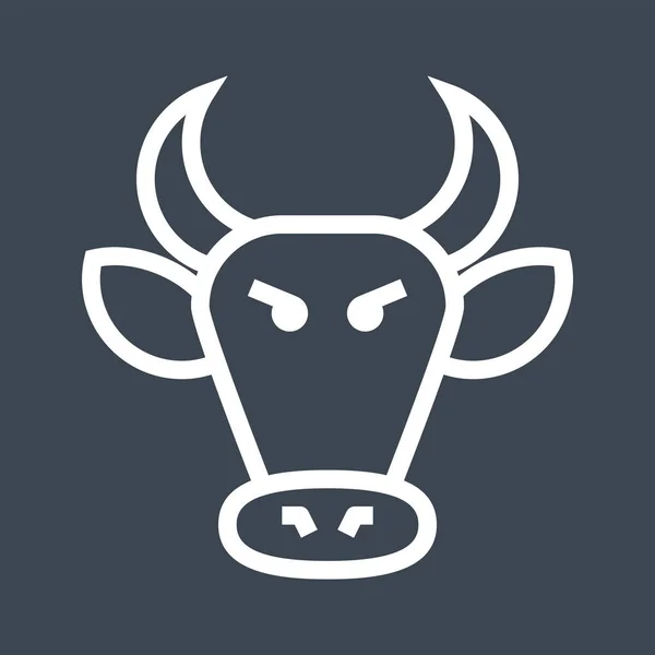Bull Market vékony vonal vektor ikon — Stock Vector