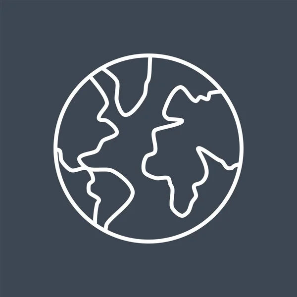 Globe lié vecteur ligne mince icône — Image vectorielle