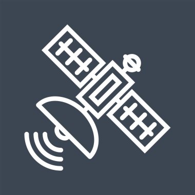 Uydu İnce Çizgi Vektörü Simgesi