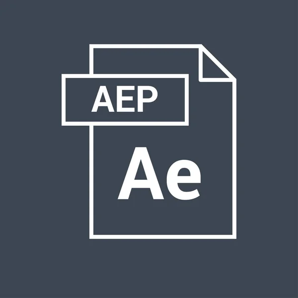 AEP Vector Icon. After Effects File Icon. — Stock Vector