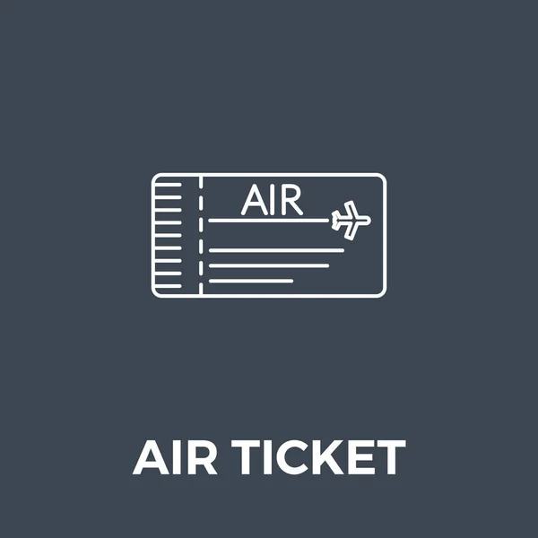 Flugticket Thin Line Vector Icon — Stockvektor