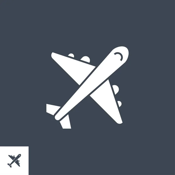 Flugzeug-bezogenes Vektor-Glyphen-Symbol. — Stockvektor