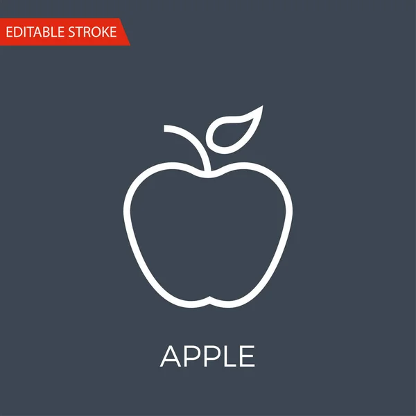 Apfel dünne Linie Vektor-Symbol — Stockvektor