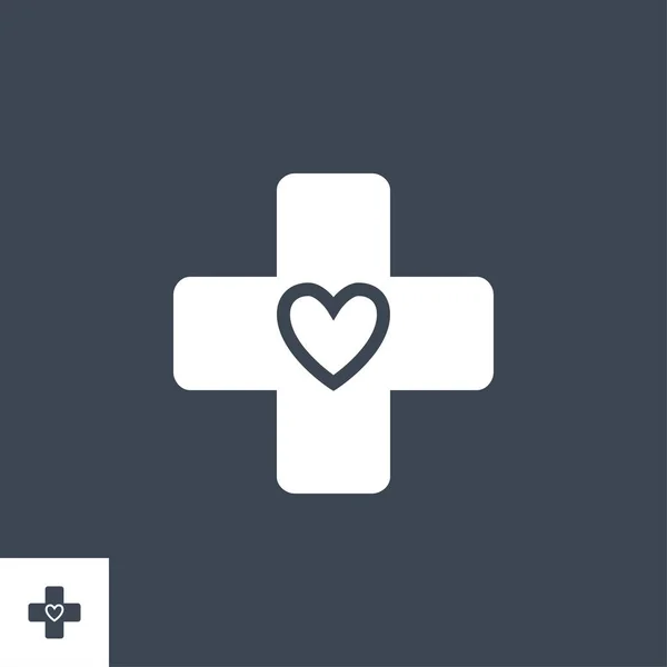 Medical Cross bezogenes Vektor-Glyphen-Symbol. — Stockvektor