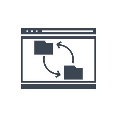 Eşzamanlama Vektörü Kabartma Simgesi