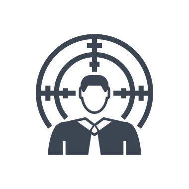 Hedef Seyirci Vektör Kabartma Simgesi