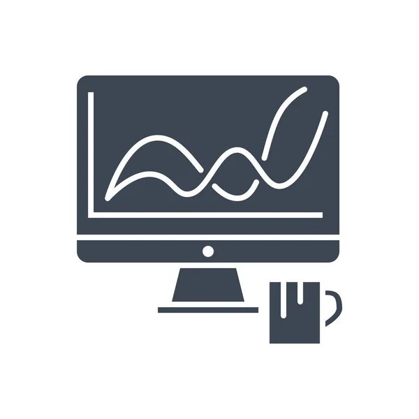 Web Analytics Vector Glyph Icon — Stock Vector