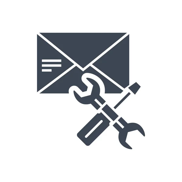 E-mail Ondersteuning Vector Glyph Icon — Stockvector