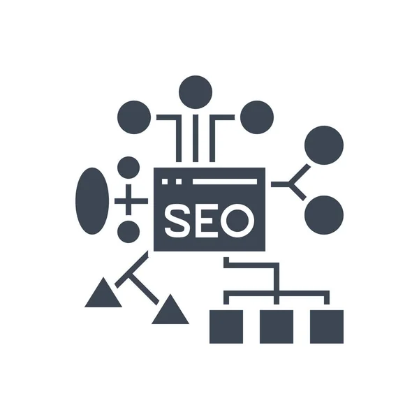 SEO Planing Vector Glyph Icono — Vector de stock