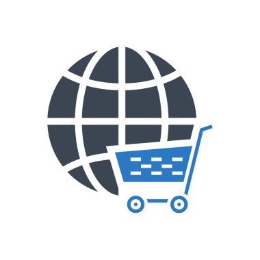 E-ticaret Çözüm Vektörü Glyph Simgesi