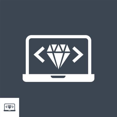 Temiz Kod Vektörü Kabartma Simgesi