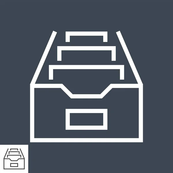 Icono del vector de línea delgada del gabinete de archivos — Vector de stock