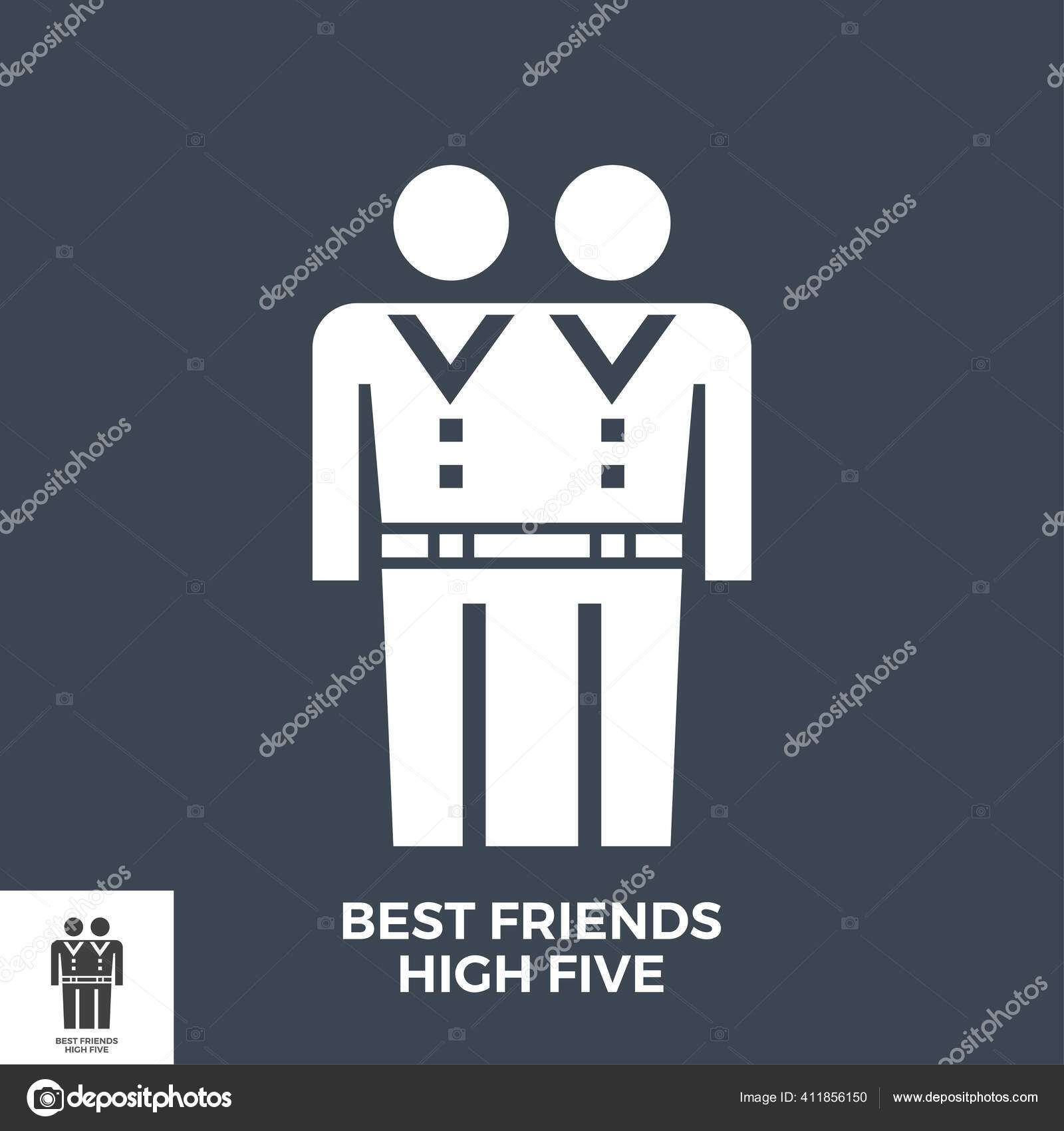 Best Friends High Five Glyph Vector Icon. Stock Vector by ©leshkasmok