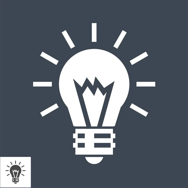 Glyphen-Symbol für Glühbirnen-Flache. — Stockvektor