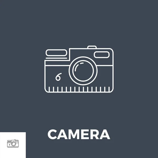 Camera Related Vector Line Icon. — Stock Vector