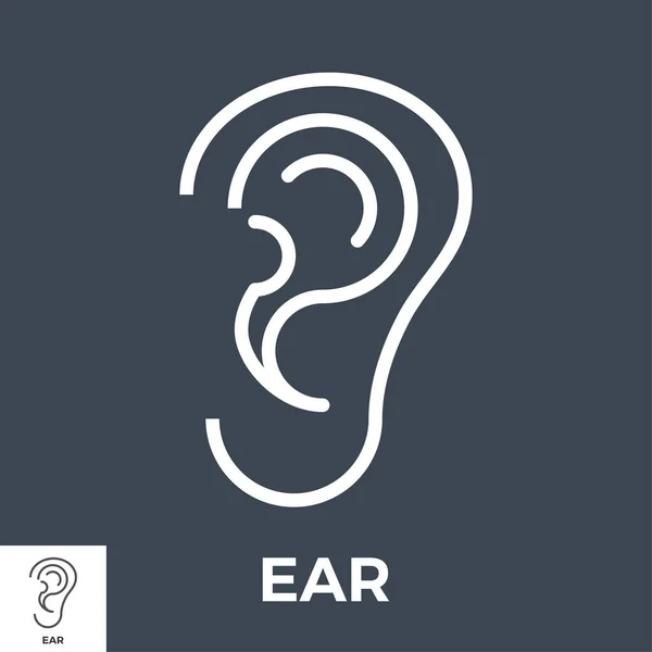 Тонкая иконка уха. — стоковый вектор
