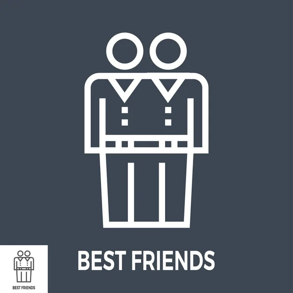 Best friends line icon — Stock Vector