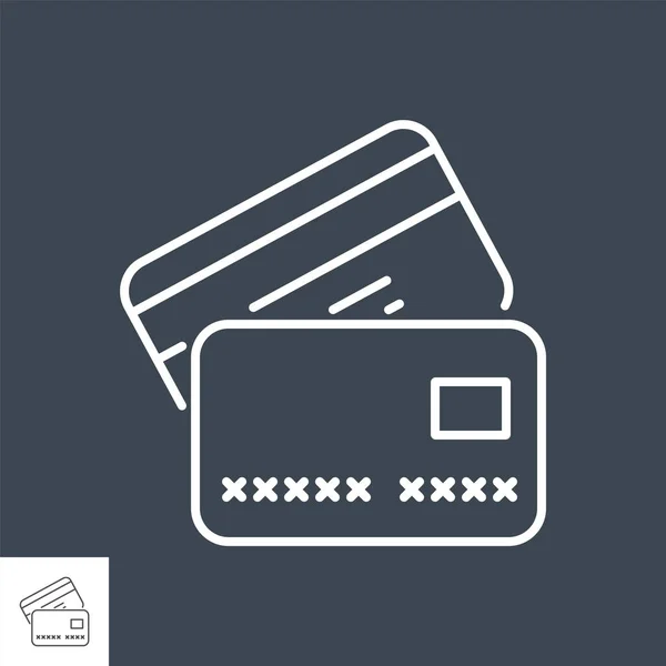 Kreditkarten-bezogene Vektor-Thin-Line-Symbol. — Stockvektor