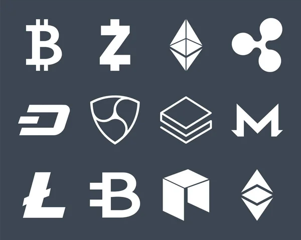 Cryptocurrency Logo Set. — Stock Vector