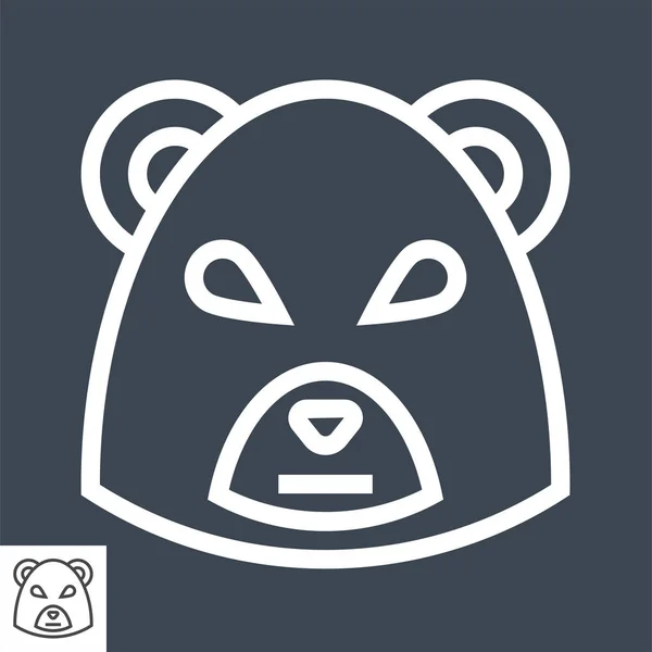 Bear Market Icône vectorielle de ligne mince — Image vectorielle