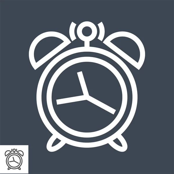 Alarm Clock Thin Line Vector Icon. — Stock Vector