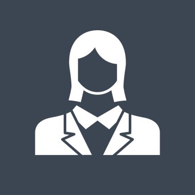 Çalışan Kadın Kabartma Vektör Simgesi.