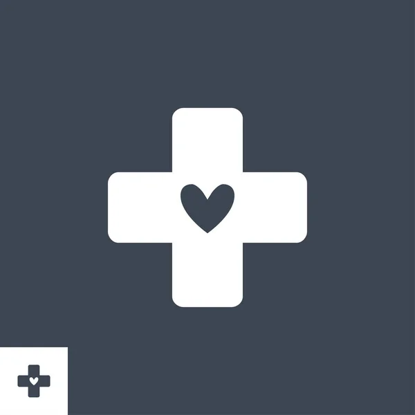 Medical Cross bezogenes Vektor-Glyphen-Symbol. — Stockvektor