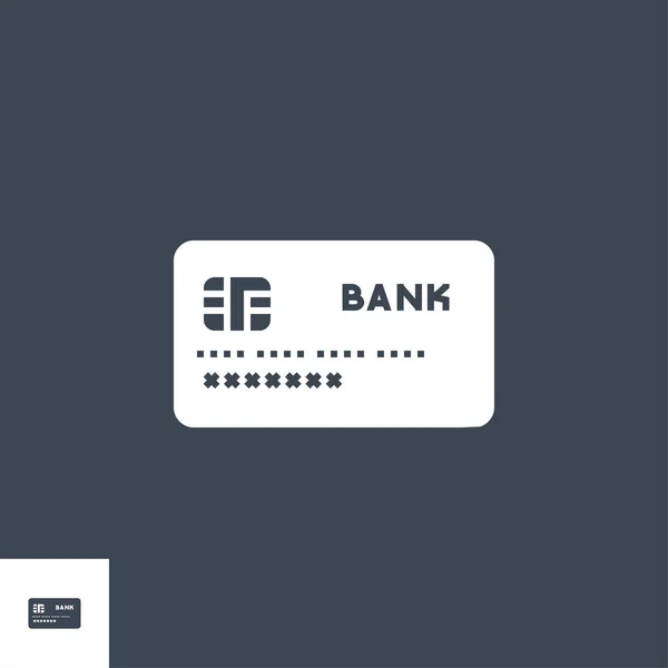 Cartão de crédito relacionado ícone de glifo vetorial — Vetor de Stock