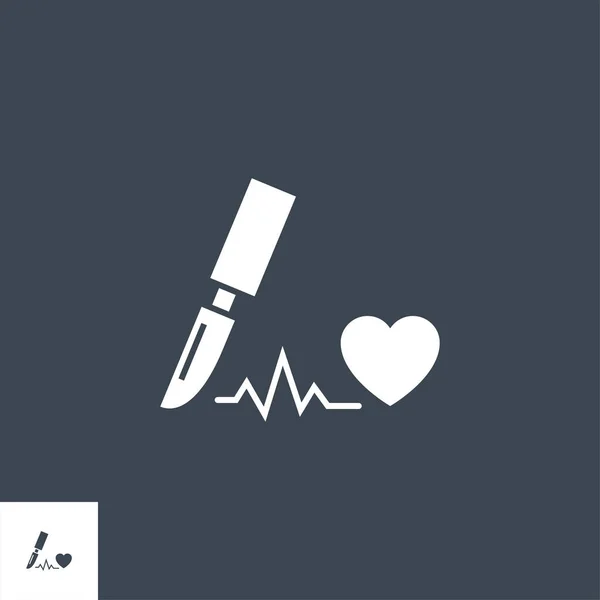 Cardio Chirurgie gerelateerde vector glyph pictogram. — Stockvector