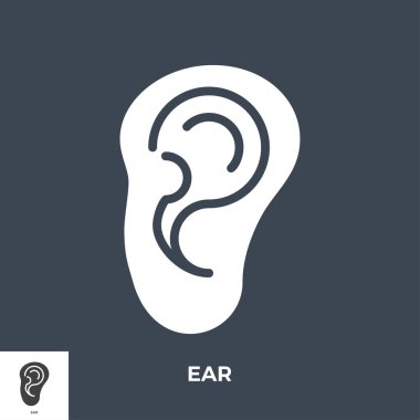 Kulak Kabartma Vektörü Simgesi.