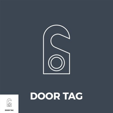 Kapı Etiketi Simgesi Vektörü.