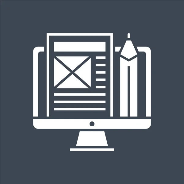 Blog Management Vector Glyph Icon — Stockvektor